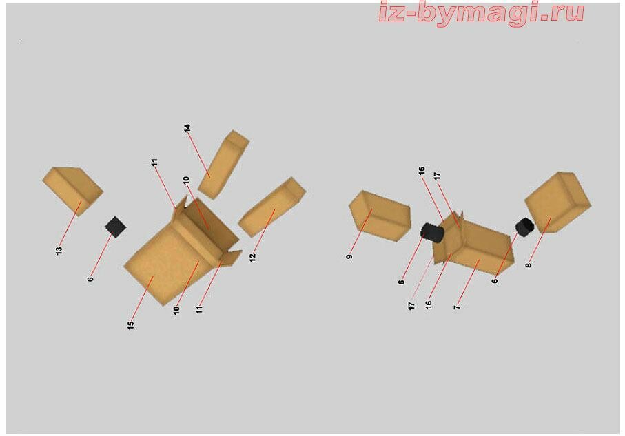 Инструкция по склеиванию картонного человека №1