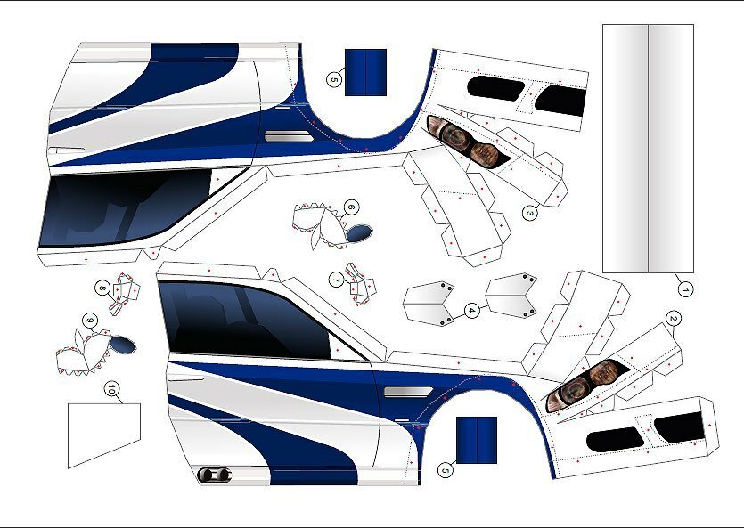 Схемы для склеивания BMW m3 GTR из бумаги №1 (paper model BMW m3 GTR)